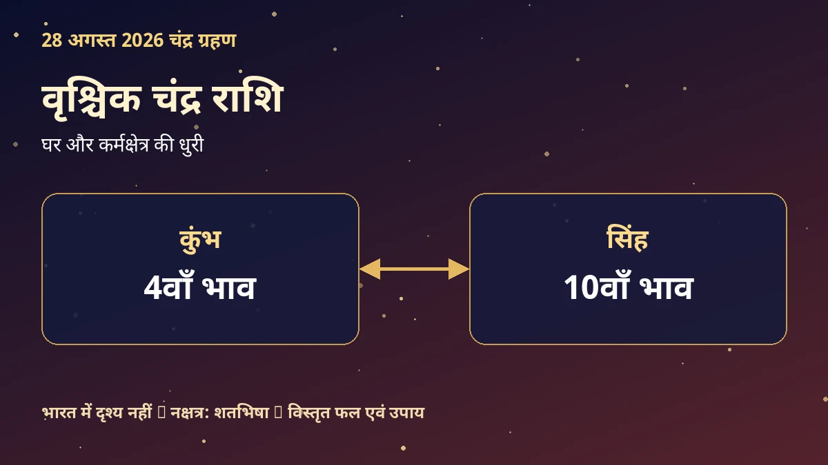 वृश्चिक चंद्र राशि: 28 अगस्त 2026 चंद्र ग्रहण प्रभाव, नक्षत्र और उपाय