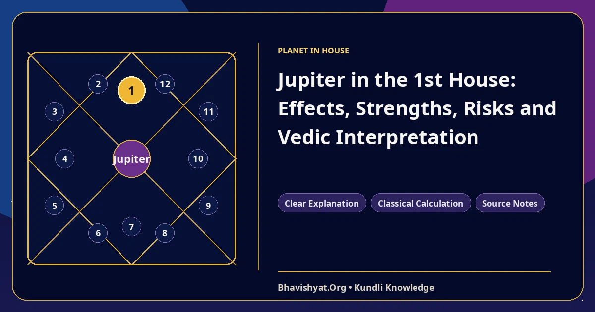 Jupiter in the 1st House: Effects, Strengths, Risks and Vedic Interpretation — Bhavishyat.Org Vedic astrology knowledge article