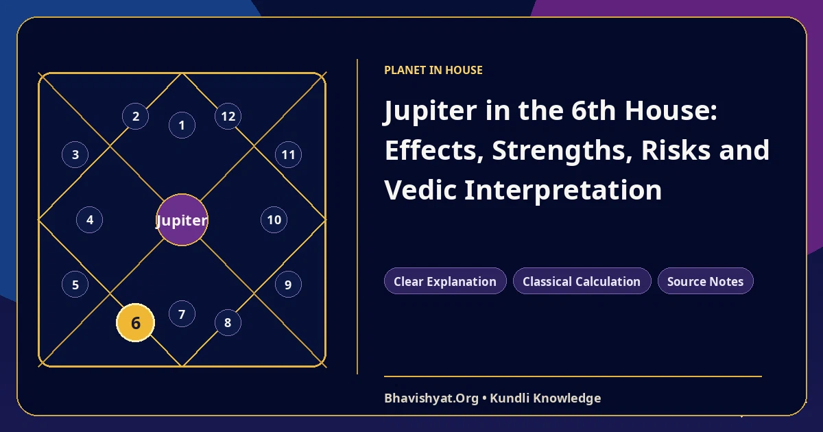 Jupiter in the 6th House: Effects, Strengths, Risks and Vedic Interpretation — Bhavishyat.Org Vedic astrology knowledge article