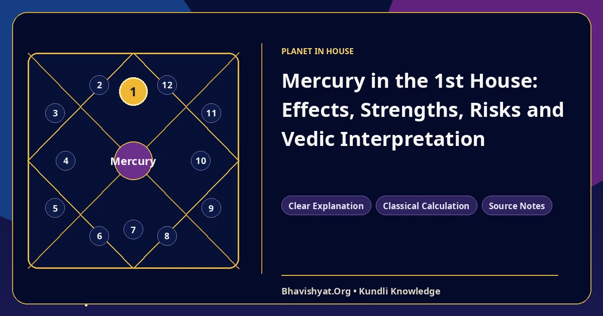 Mercury in the 1st House: Effects, Strengths, Risks and Vedic Interpretation — Bhavishyat.Org Vedic astrology knowledge article