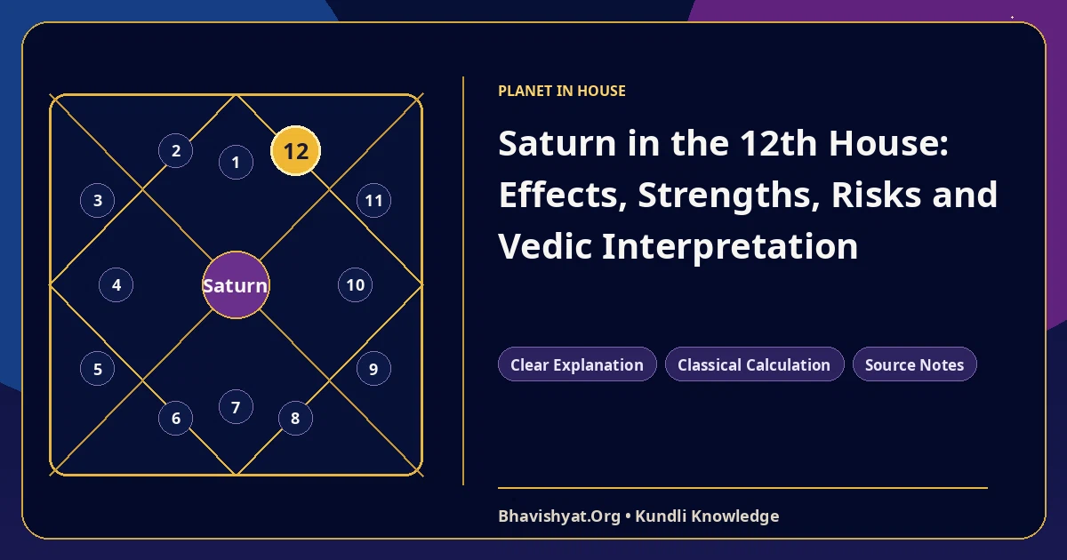 Saturn in the 12th House: Effects, Strengths, Risks and Vedic Interpretation — Bhavishyat.Org Vedic astrology knowledge article