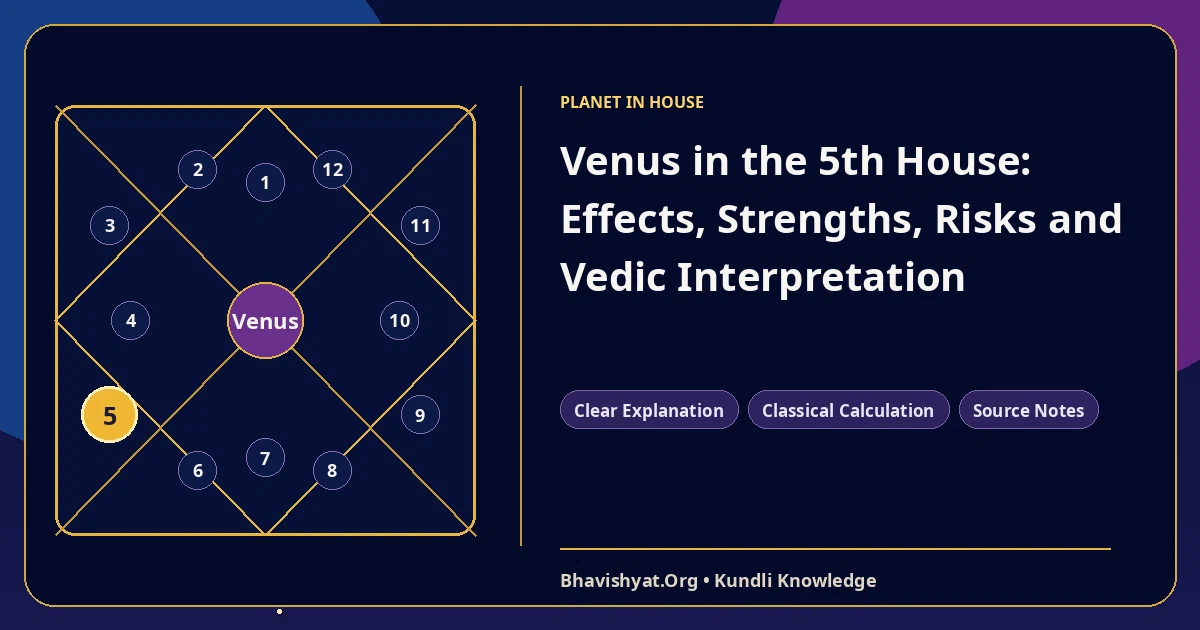 Venus in the 5th House: Effects, Strengths, Risks and Vedic Interpretation — Bhavishyat.Org Vedic astrology knowledge article