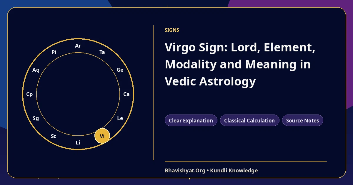 Virgo Sign: Lord, Element, Modality and Meaning in Vedic Astrology — Bhavishyat.Org Vedic astrology knowledge article