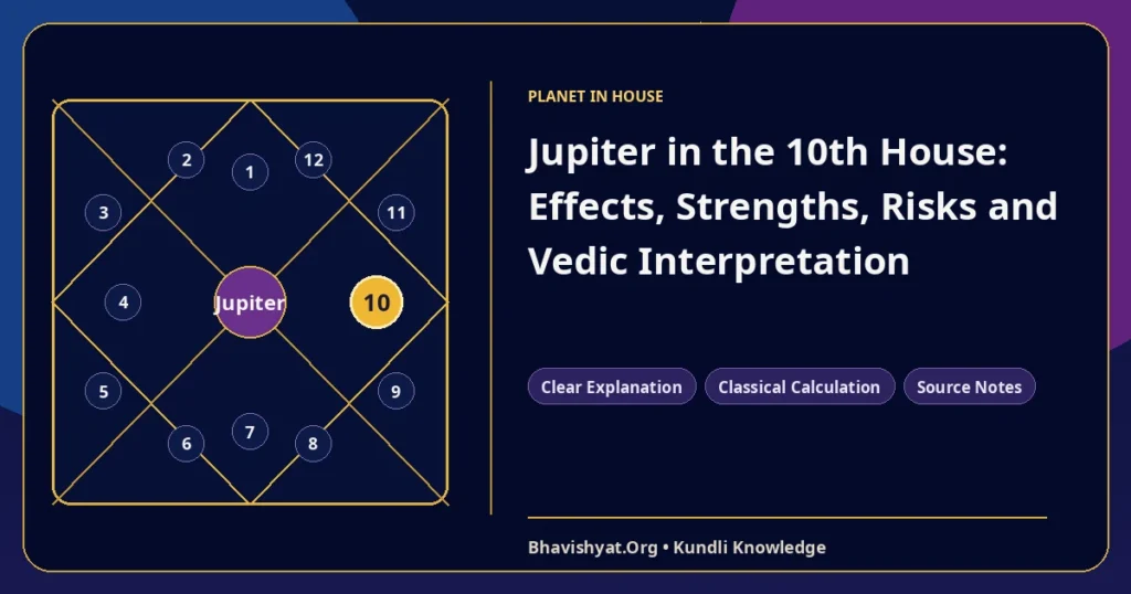 Jupiter in the 10th House: Effects, Strengths, Risks and Vedic Interpretation — Bhavishyat.Org Vedic astrology knowledge article