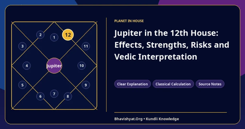 Jupiter in the 12th House: Effects, Strengths, Risks and Vedic Interpretation — Bhavishyat.Org Vedic astrology knowledge article