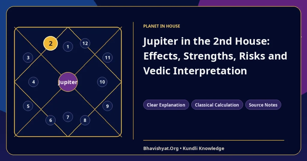 Jupiter in the 2nd House: Effects, Strengths, Risks and Vedic Interpretation — Bhavishyat.Org Vedic astrology knowledge article