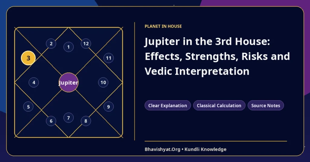 Jupiter in the 3rd House: Effects, Strengths, Risks and Vedic Interpretation — Bhavishyat.Org Vedic astrology knowledge article