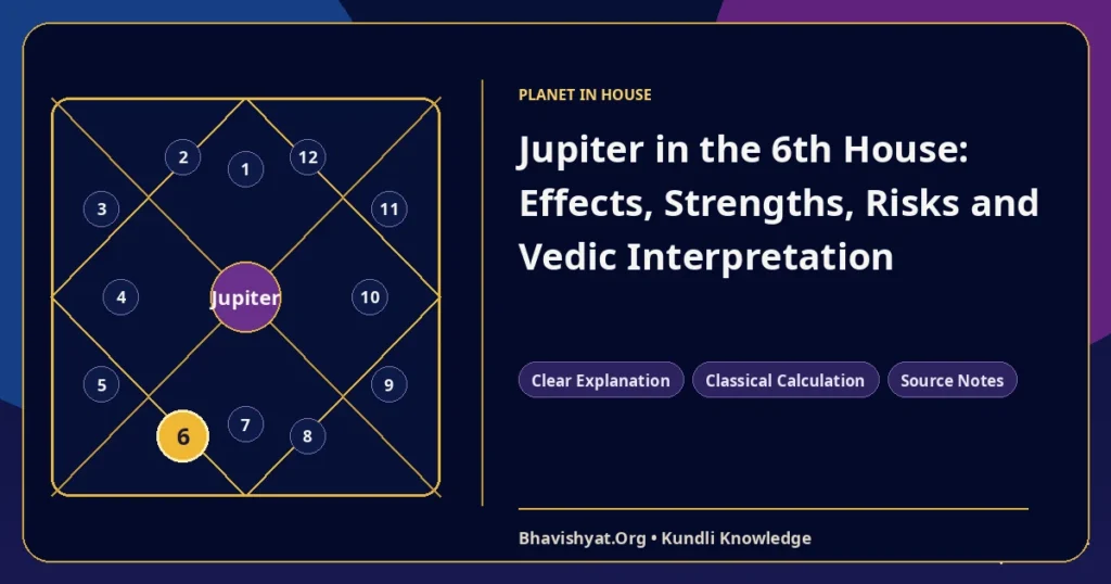 Jupiter in the 6th House: Effects, Strengths, Risks and Vedic Interpretation — Bhavishyat.Org Vedic astrology knowledge article