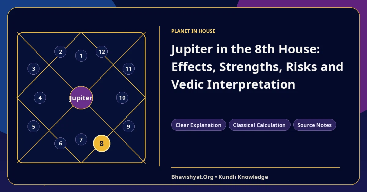 Jupiter in the 8th House: Effects, Strengths, Risks and Vedic Interpretation — Bhavishyat.Org Vedic astrology knowledge article