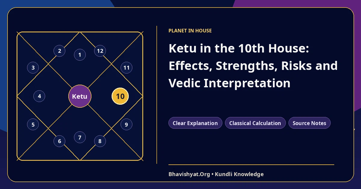 Ketu in the 10th House: Effects, Strengths, Risks and Vedic Interpretation — Bhavishyat.Org Vedic astrology knowledge article