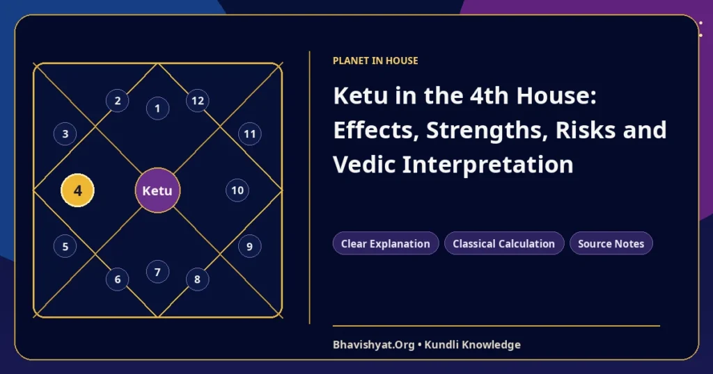 Ketu in the 4th House: Effects, Strengths, Risks and Vedic Interpretation — Bhavishyat.Org Vedic astrology knowledge article