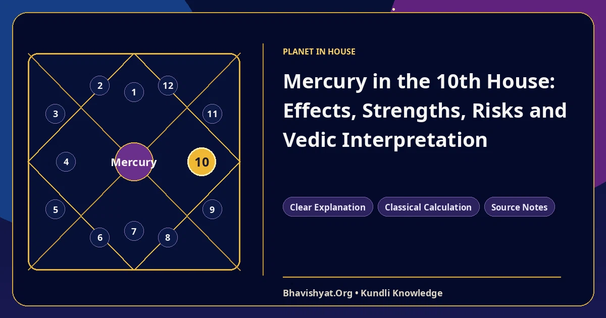 Mercury in the 10th House: Effects, Strengths, Risks and Vedic Interpretation — Bhavishyat.Org Vedic astrology knowledge article