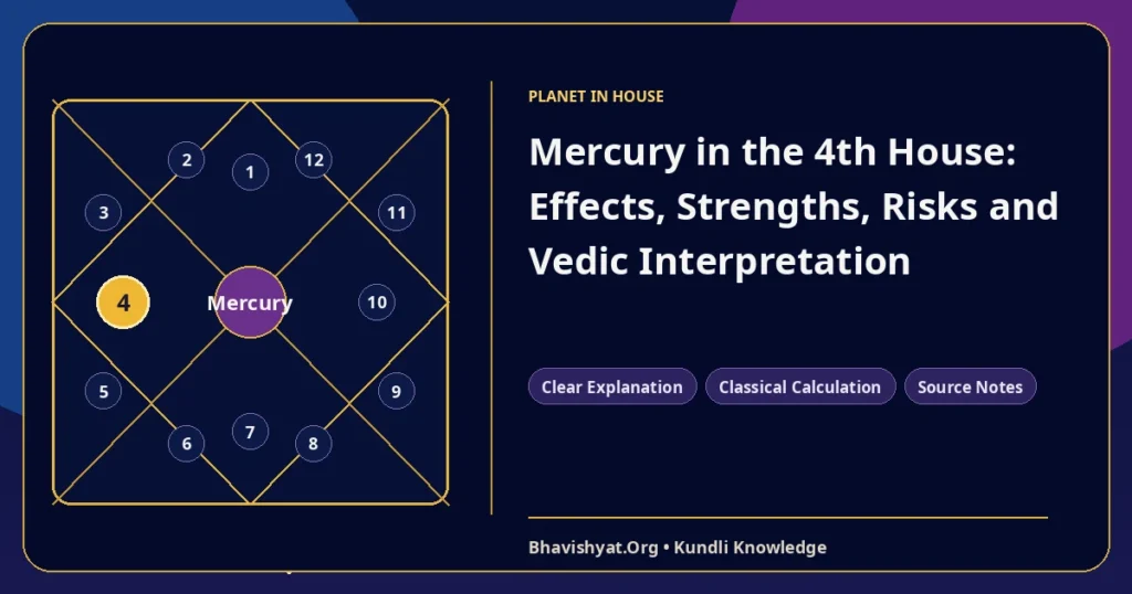 Mercury in the 4th House: Effects, Strengths, Risks and Vedic Interpretation — Bhavishyat.Org Vedic astrology knowledge article