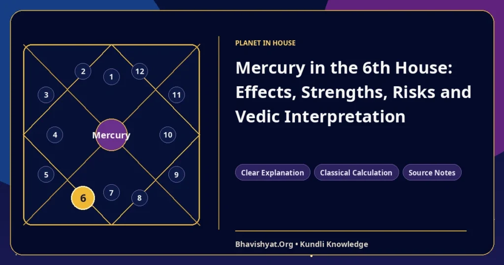 Mercury in the 6th House: Effects, Strengths, Risks and Vedic Interpretation — Bhavishyat.Org Vedic astrology knowledge article