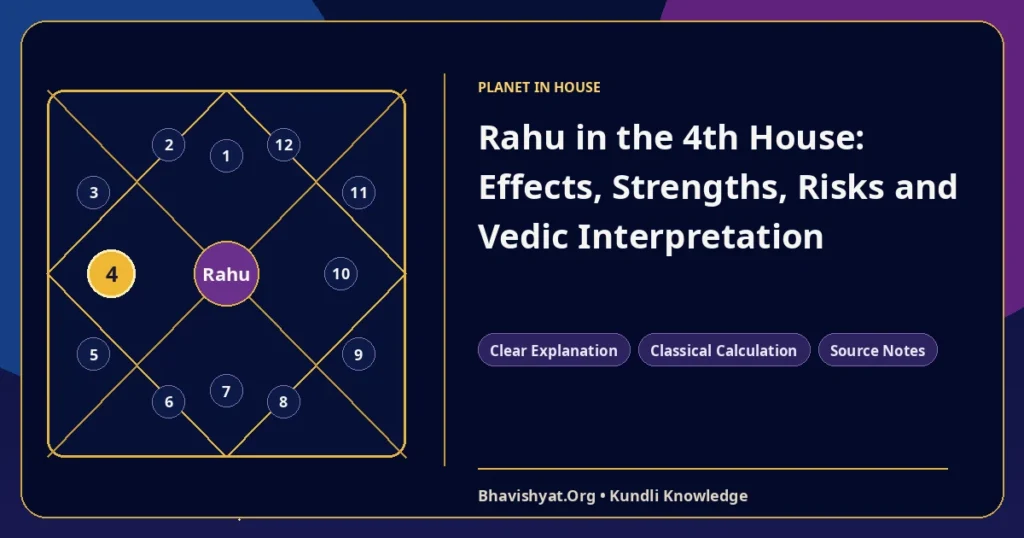 Rahu in the 4th House: Effects, Strengths, Risks and Vedic Interpretation — Bhavishyat.Org Vedic astrology knowledge article