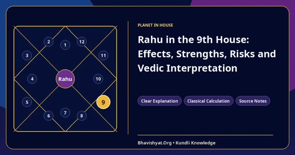 Rahu in the 9th House: Effects, Strengths, Risks and Vedic Interpretation — Bhavishyat.Org Vedic astrology knowledge article