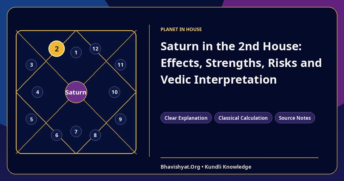 Saturn in the 2nd House: Effects, Strengths, Risks and Vedic Interpretation — Bhavishyat.Org Vedic astrology knowledge article