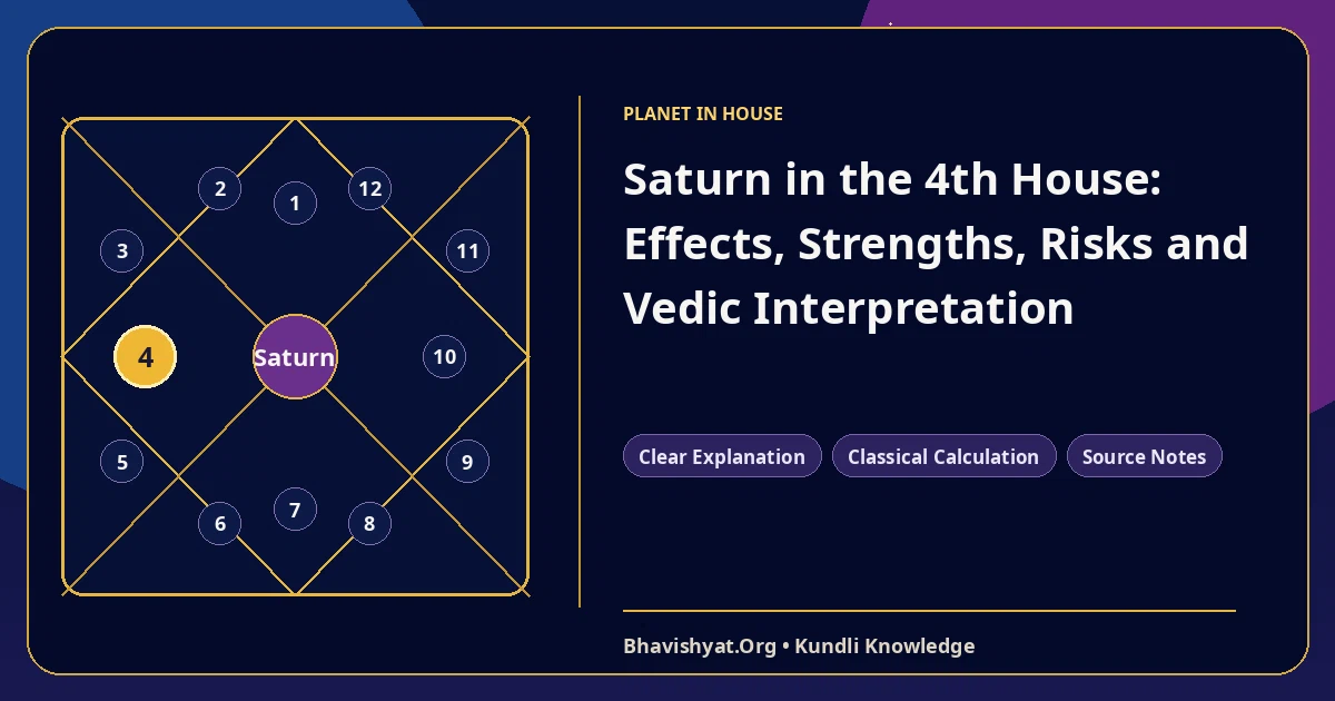 Saturn in the 4th House: Effects, Strengths, Risks and Vedic Interpretation — Bhavishyat.Org Vedic astrology knowledge article