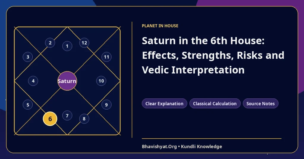 Saturn in the 6th House: Effects, Strengths, Risks and Vedic Interpretation — Bhavishyat.Org Vedic astrology knowledge article