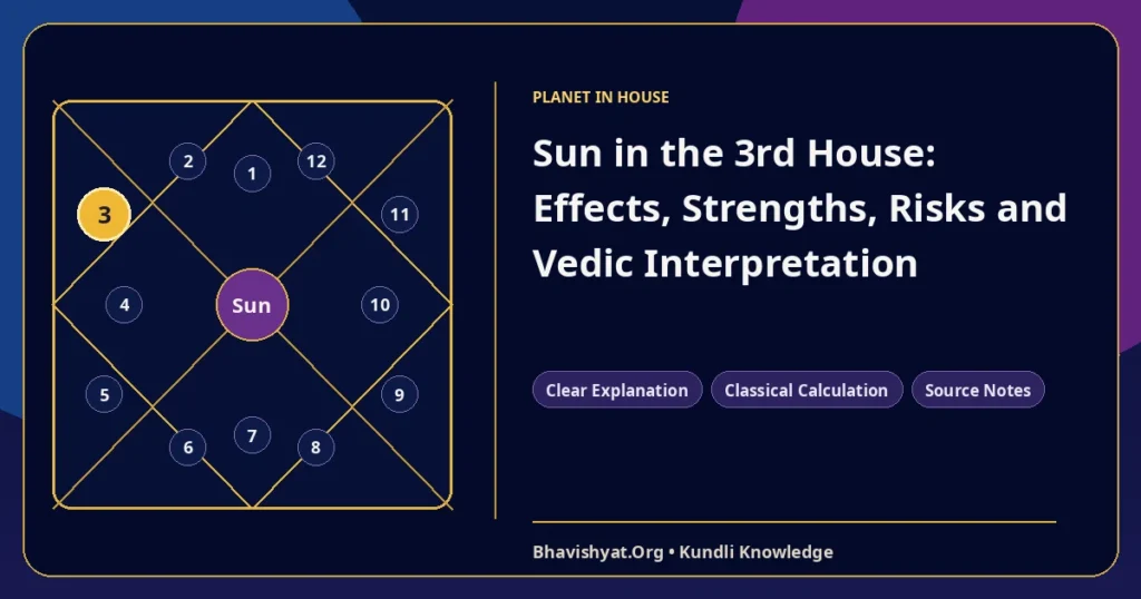 Sun in the 3rd House: Effects, Strengths, Risks and Vedic Interpretation — Bhavishyat.Org Vedic astrology knowledge article
