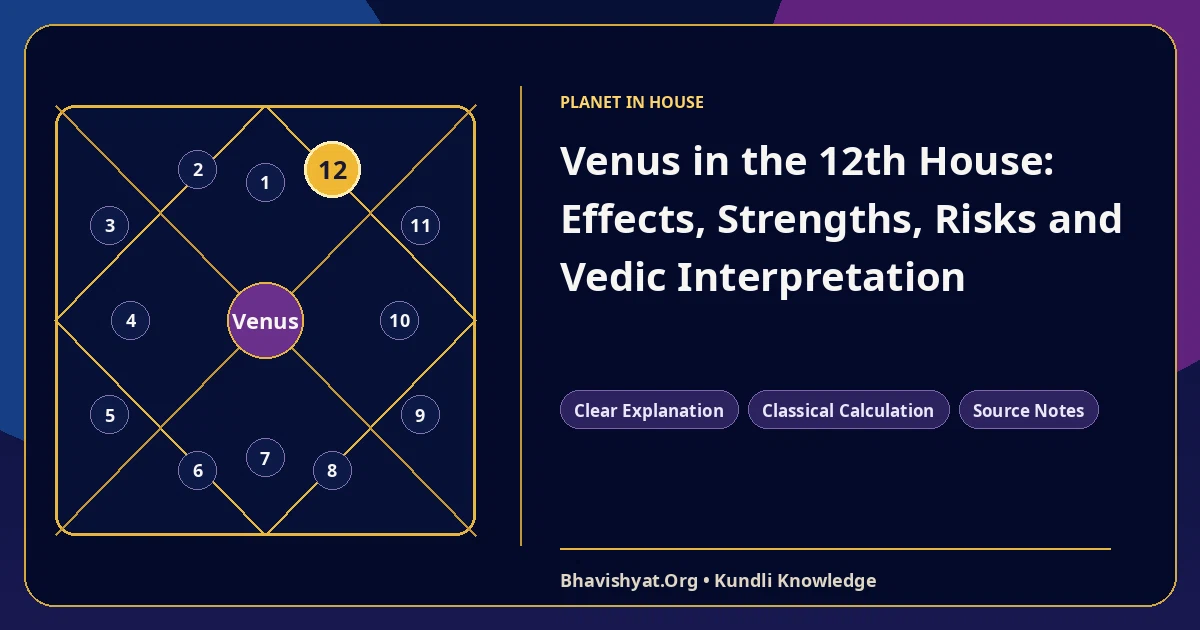 Venus in the 12th House: Effects, Strengths, Risks and Vedic Interpretation — Bhavishyat.Org Vedic astrology knowledge article