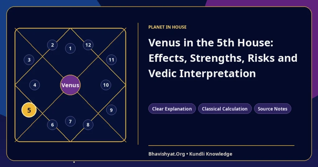 Venus in the 5th House: Effects, Strengths, Risks and Vedic Interpretation — Bhavishyat.Org Vedic astrology knowledge article