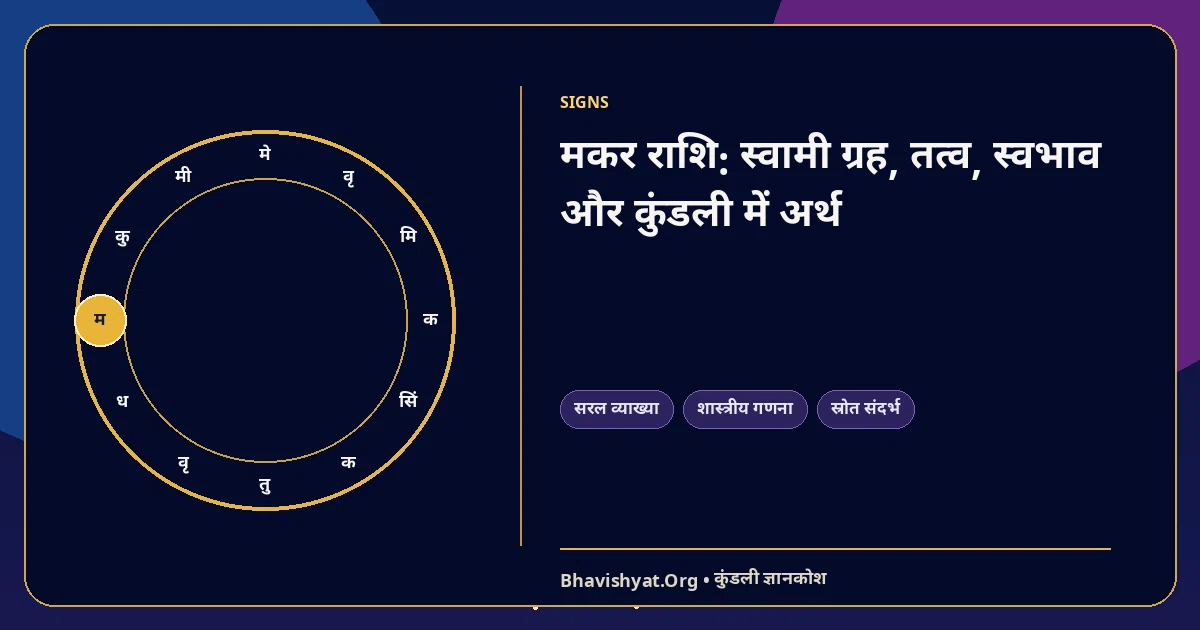 मकर राशि: स्वामी ग्रह, तत्व, स्वभाव और कुंडली में अर्थ — Bhavishyat.Org ज्योतिष ज्ञान लेख