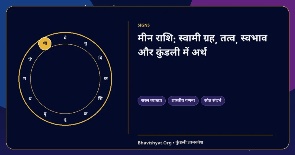 मीन राशि: स्वामी ग्रह, तत्व, स्वभाव और कुंडली में अर्थ — Bhavishyat.Org ज्योतिष ज्ञान लेख