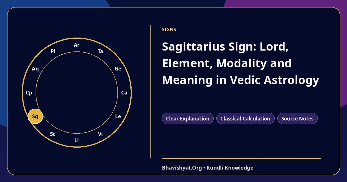 Sagittarius Sign: Lord, Element, Modality and Meaning in Vedic Astrology — Bhavishyat.Org Vedic astrology knowledge article