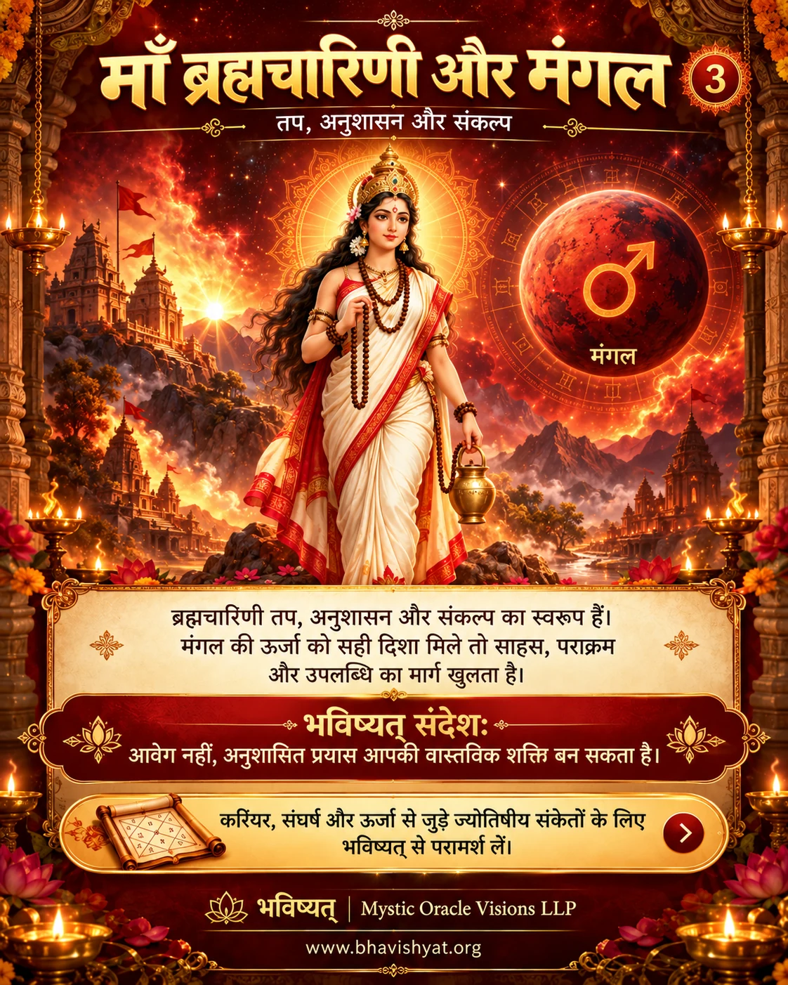 माँ ब्रह्मचारिणी — मंगल · तप और अनुशासन